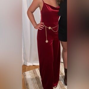 Red Velvet Jump Suit